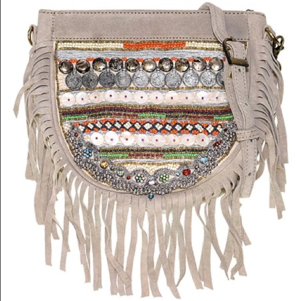 VINTAGE ADDICTION Suede Fringe Boho Bag